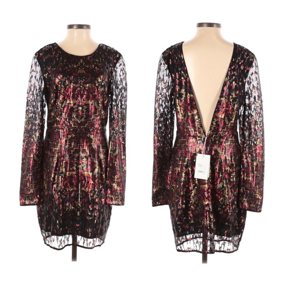 NWT Jetset Diaries Tapestry Sequin Mini Dress Holiday Party XS S - Picture 10 of 10
